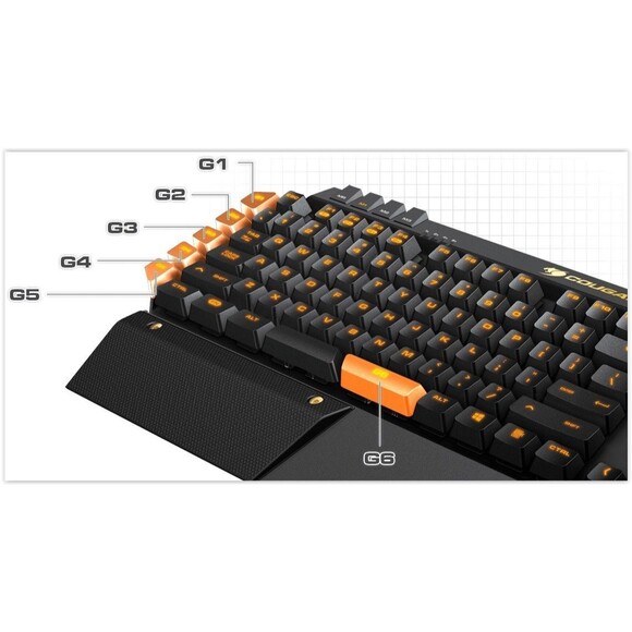 Cougar 500K Backlit 1000 Polling Rate Gaming Keyboard, with Mouse USB Pass thru - Picture 5 of 16